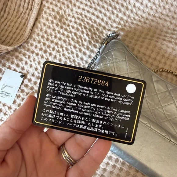 Chanel Metallic Silver Quilted Crossbody Bag - Picture 7 of 9